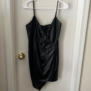 Lulus Black Vegan Leather Bodycon Mini Dress